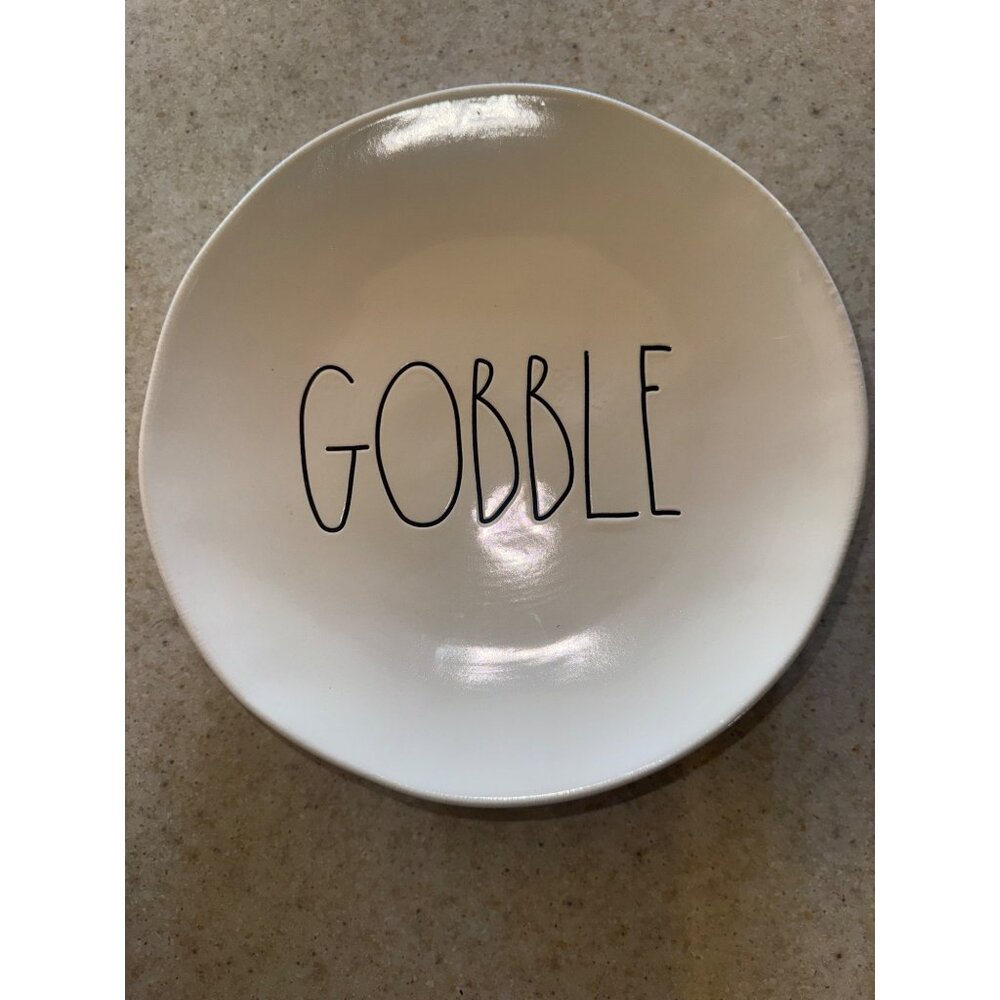 Set of 4 Rae Dunn Artisan Collection By Magenta “Gobble” Dinner Plates - Picture 2 of 11